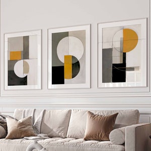 Impresiones de arte retro moderno Impresiones de decoración de los años 70 Impresiones abstractas de decoración del hogar Impresiones simples Impresiones de arte de pared modernas Conjunto de 3 grandes carteles de arte de pared