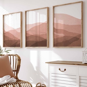 Set of 3 Neutral Wall Art, Abstract Painting, Wall Art Prints, Beige Print, Instant Digital Download, Minimalist Poster, Printable Boho Art