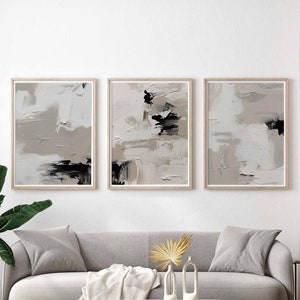 Black and White Art Set of 3 Neutral Nordic Prints Housewarming Gift for New Home Wall Art Office Scandinavian Printable Digital Download