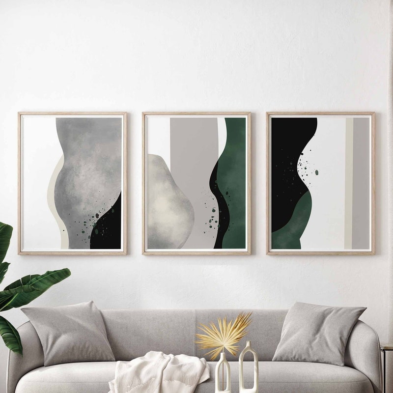 Green Gray Wall Art - Etsy