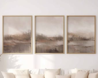 Set of 3 Printable DIGITAL Prints Wall Art Farmhouse Prints Scenery Prints Neutral Tones Large Prints Poster Print Set 3 Piece Wall Art