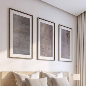 Grey Wall Art Set of 3 Bedroom Print Set Abstract Black and White Modern Wall Art for Living Room Art Grey Modern Watercolor Art Printable