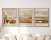 Modern Neutral Abstract Gallery Wall Art Set of 3 Beige Earth Tone Nordic Prints Modern Abstract Art Farmhouse Decor Digital Print Download