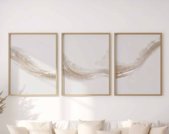 Minimalist Abstract Printable Wall Art Set Of 3 Light Blue & Grey Modern 3 Piece Wall Art Set Of 3 Prints Wall Art Living Room Decor Wall