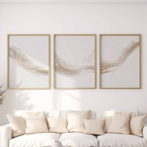 Minimalist Abstract Printable Wall Art Set Of 3 Light Blue & Grey Modern 3 Piece Wall Art Set Of 3 Prints Wall Art Living Room Decor Wall