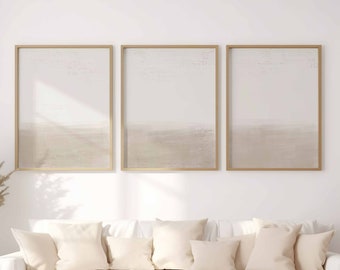 Minimalist Modern Beige Gallery Wall Art Set of 3 Neutral Minimal Wall Art Nordic Prints Simple Delicate Abstract Art Bedroom Wall Art