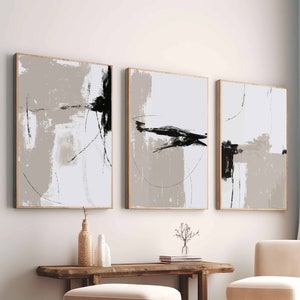 Modern Textured Abstract Set of 3 Prints, Neutral Art Print Set, Abstract Prints, Modern Wall Art, Printable Abstract, Modern Abstract Art