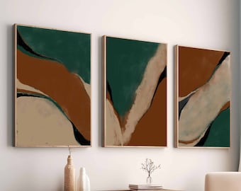 Printable Wall Art Earth Tone Wall Art Bedroom Wall Art Minimalistic 3 Piece Wall Art, Rust Poster Set Terracotta Art Prints Modern