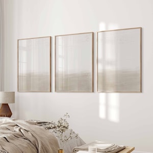 Minimalist Modern Beige Gallery Wall Art Set of 3 Neutral Minimal Wall ...