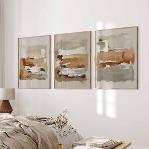 Modern Simple Neutral Gallery Wall Art Set of 3 Nordic Prints Earth ...