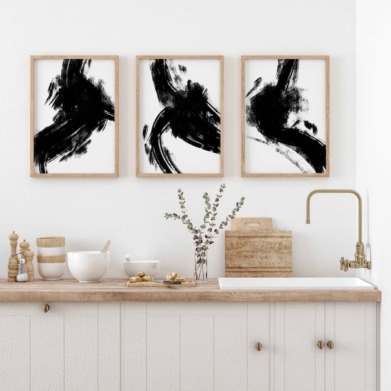 Bedroom Wall Art Black and White Wall Art 3 Piece Art Etsy