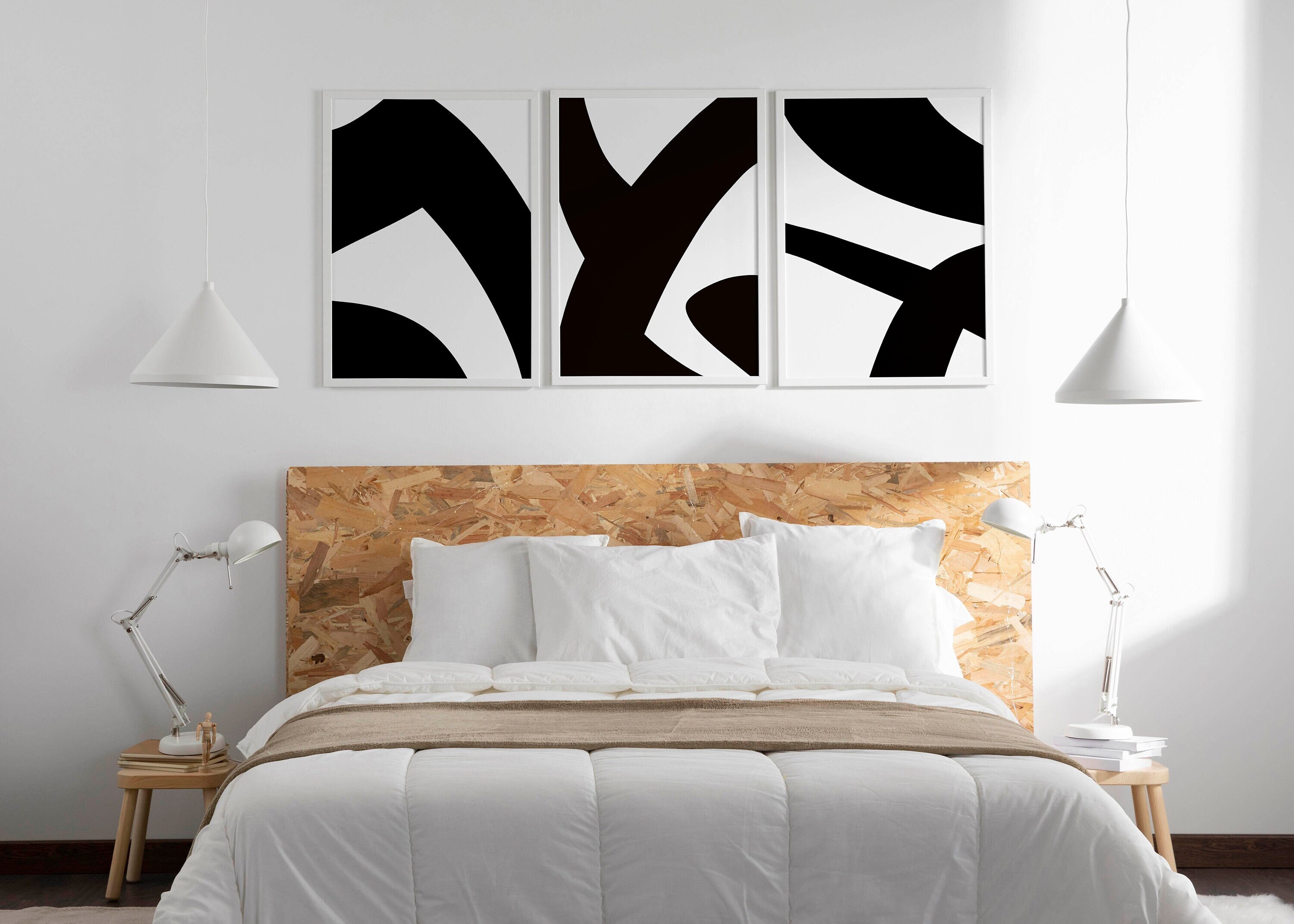 Modern/simple/minimal Gallery Wall Art Set of 3 Abstract Art Etsy UK