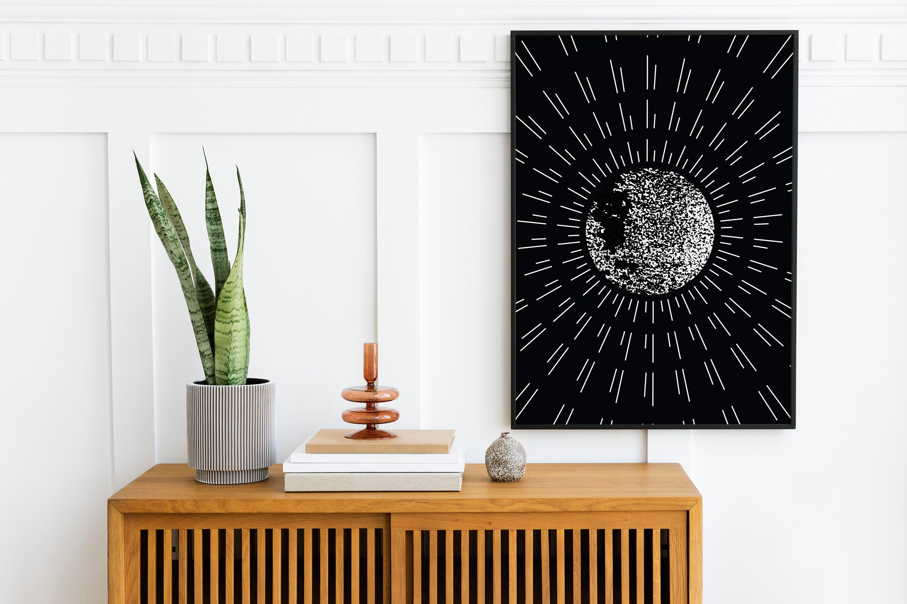 Abstract Sun Print Black Sunburst Sun Rise Art Moon - Etsy