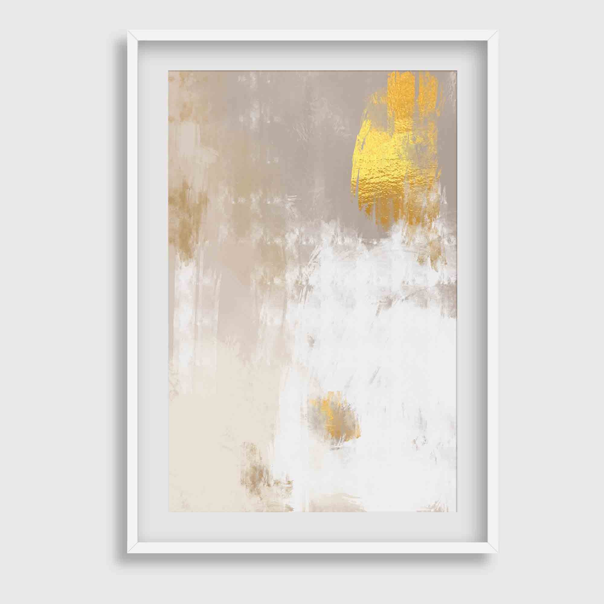 Beige Gold Abstract Gallery Wall Art Set of 3 Simple Neutral Minimal ...