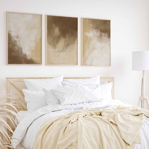 Buy Minimalist Abstract Gallery Wall Art Set of 3 Beige Nordic Prints ...