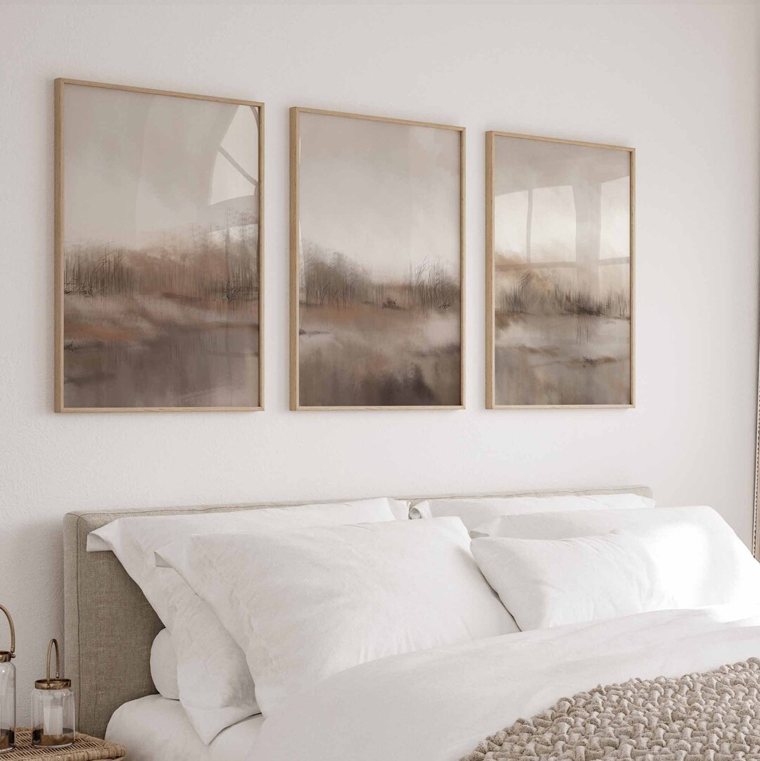 Modern Minimal Gallery Wall Art Set of 3 Abstract Art Neutral Prints ...