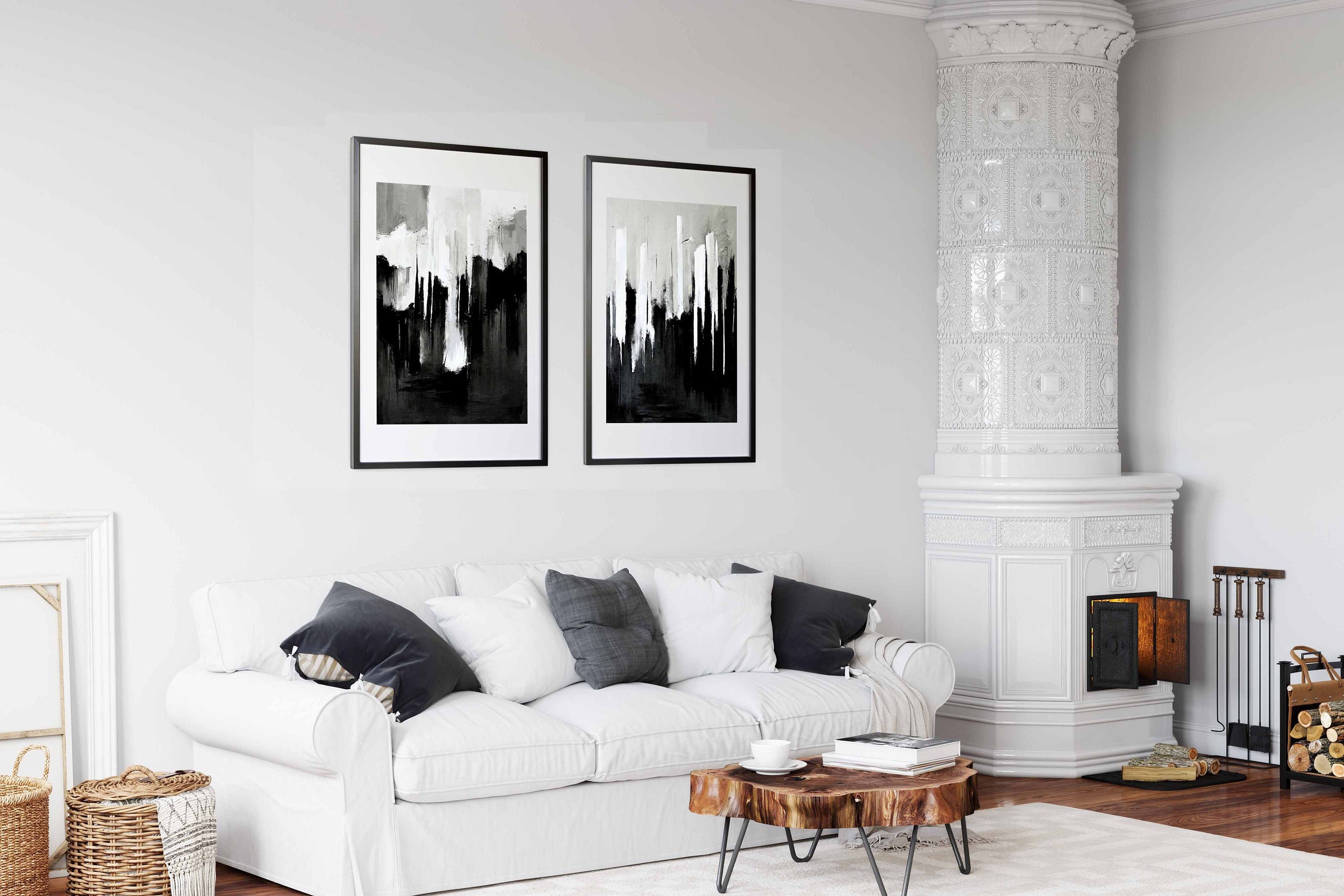 Bedroom Wall Art, Black and White Wall Art, 2 Piece Art Prints ...