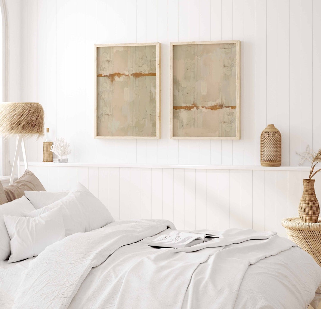 Beige Neutral Printable Abstract Gallery Wall Art Set of 2 Minimalist ...