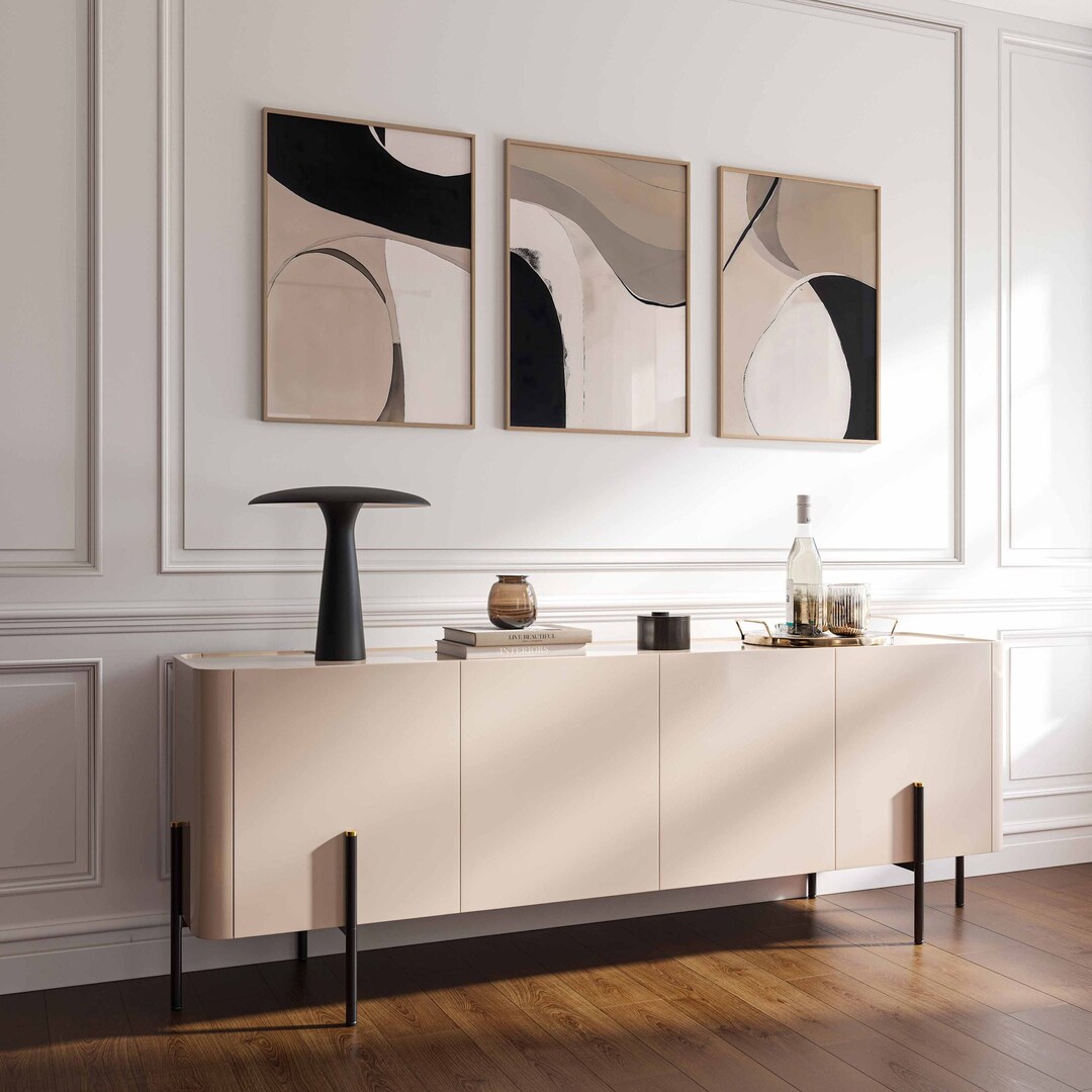 Modern Neutral Art Beige Wall Art Abstract Gallery Wall Art Set of 3 ...
