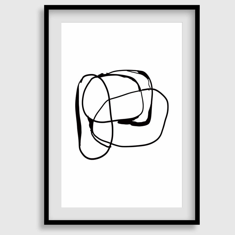 Modern Simple Minimal Gallery Wall Art Set of 3 Black and White Simple ...