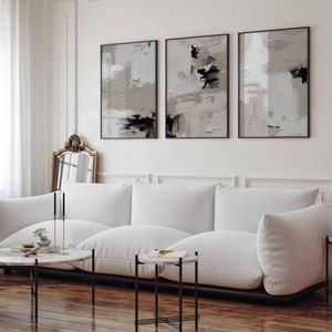 Black and White Art Set of 3 Neutral Nordic Prints Housewarming Gift ...