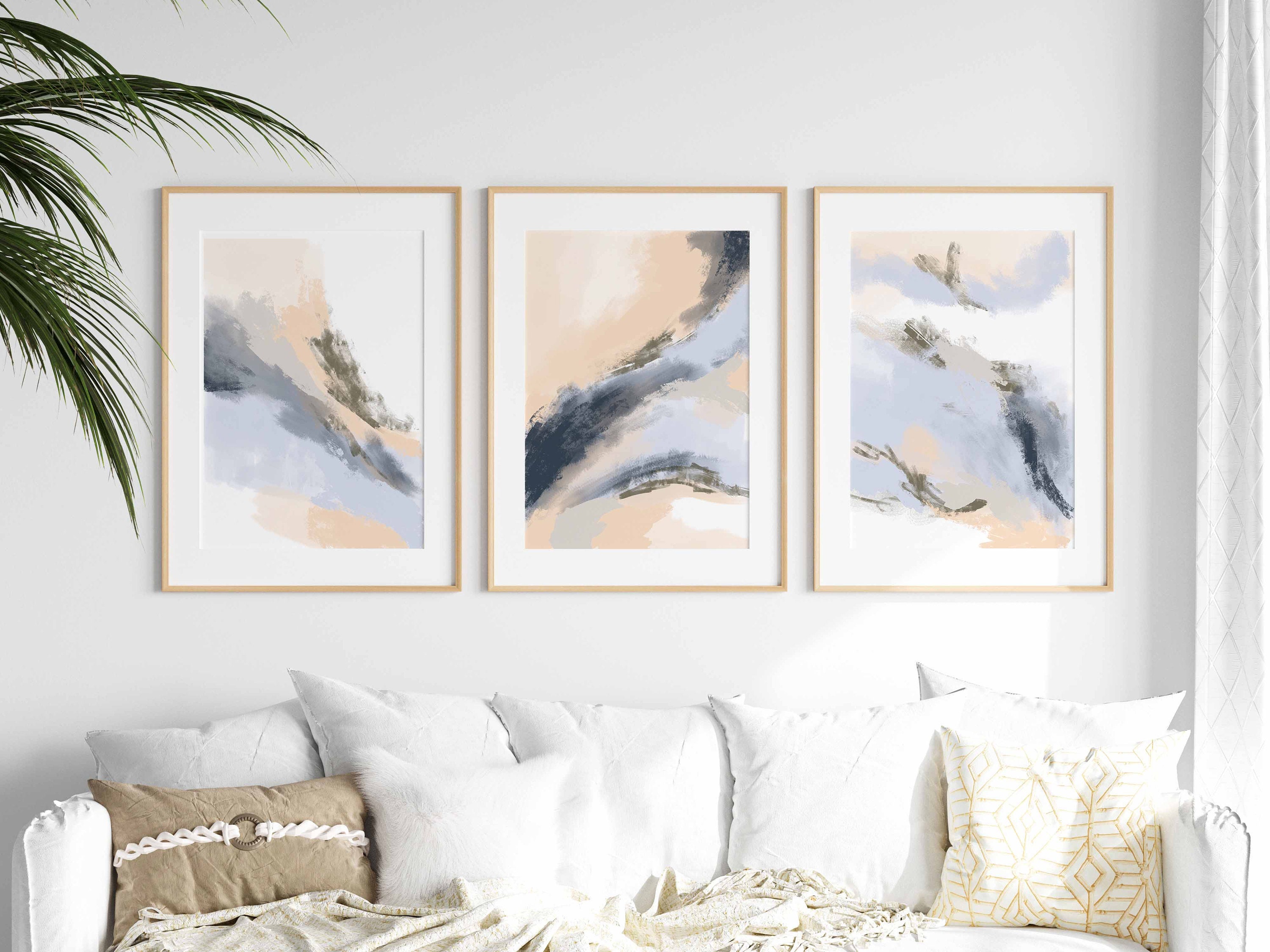 Abstract Blush Pink Wall Art Gallery Wall Art Set of 3 Prints - Etsy UK