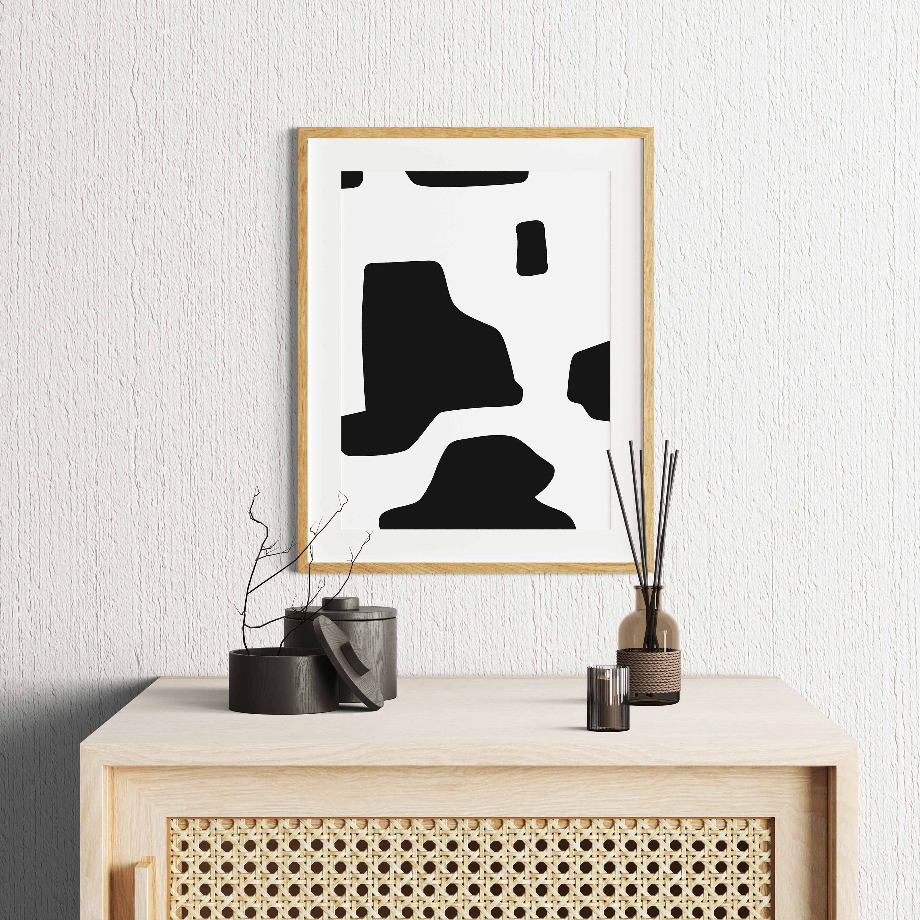 Minimalist Modern Gallery Wall Art Set of 3 Black and White Prints ...