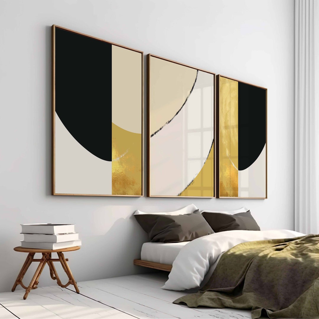 Minimal Mid Century Abstract Wall Art, Modern Wall Art Print Set of 3 ...