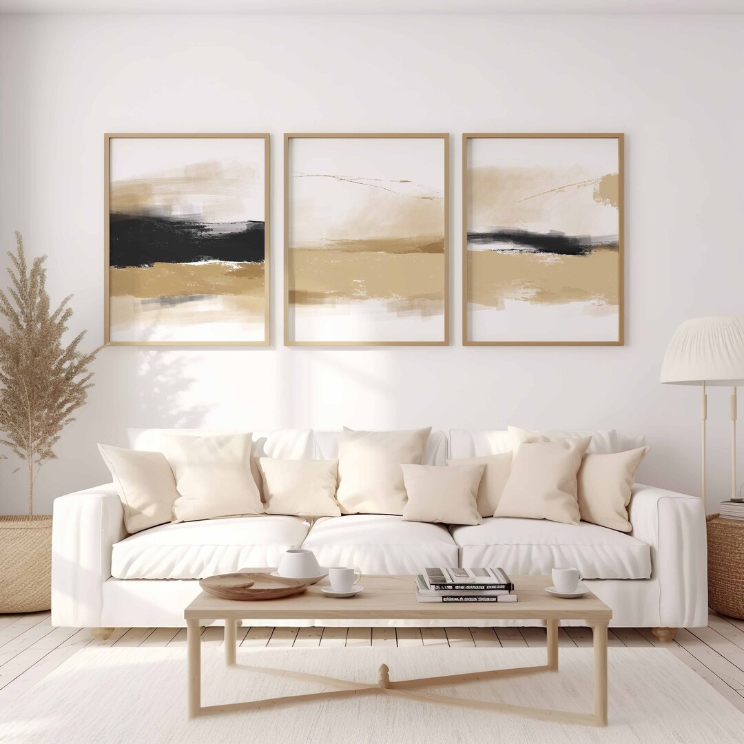 Modern Neutral Abstract Wall Art Beige Art Prints Gallery Wall Art Set ...