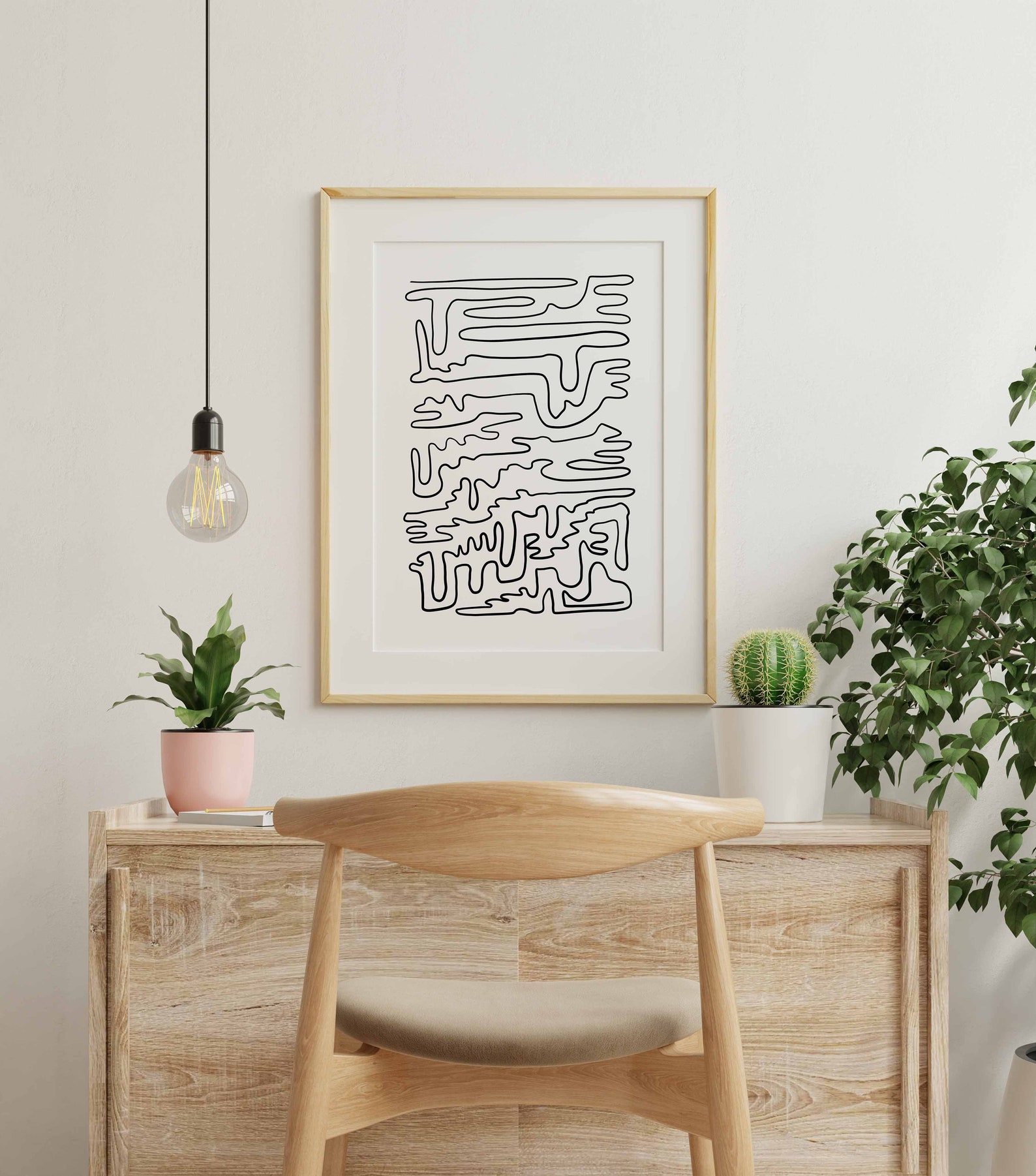 Minimal Modern Line Drawing, Set of 2 Abstract Black and White Prints ...