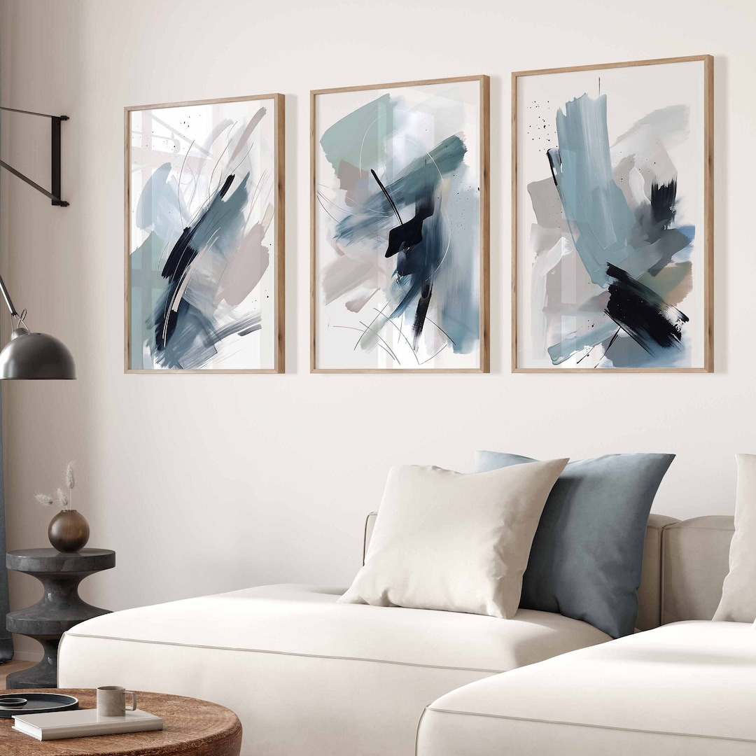 Curated visual reference: Fresh Look at Watercolor Prints Blue Wall Art Gallery Wall Art Set Of