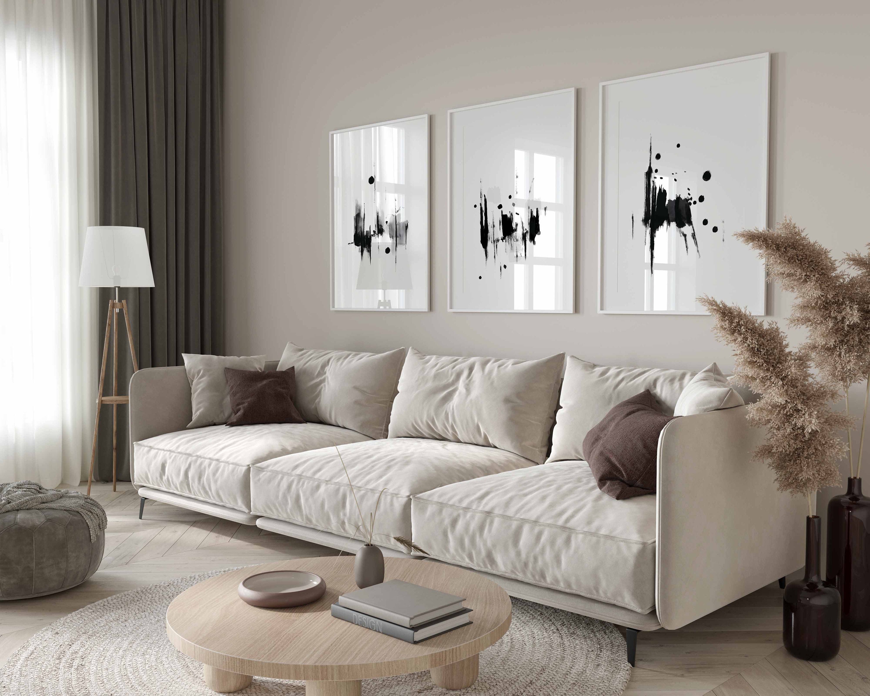 3 Piece Art Prints, Abstract Poster Set, Bedroom Wall Art, Modern Wall ...