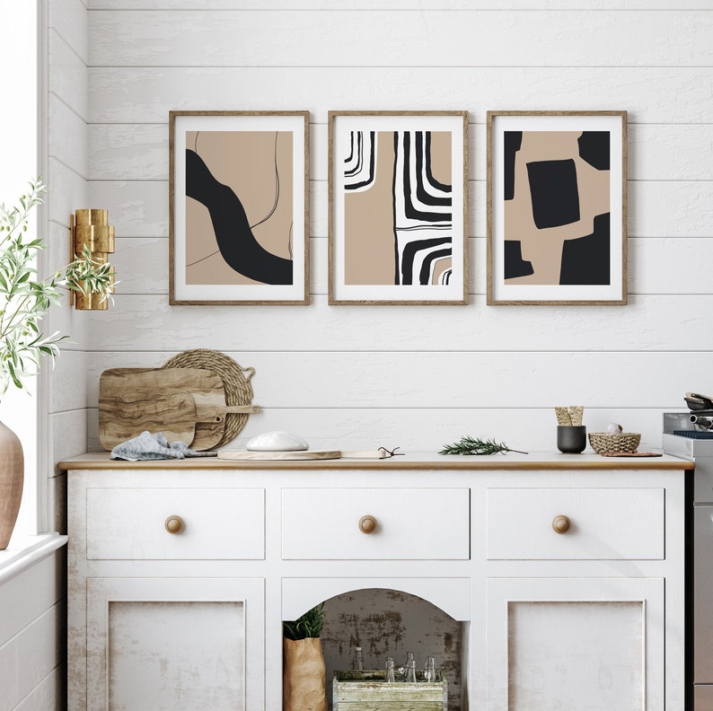 Boho Decor Set of 3 Prints Boho Wall Decor Download Mid Century Modern ...
