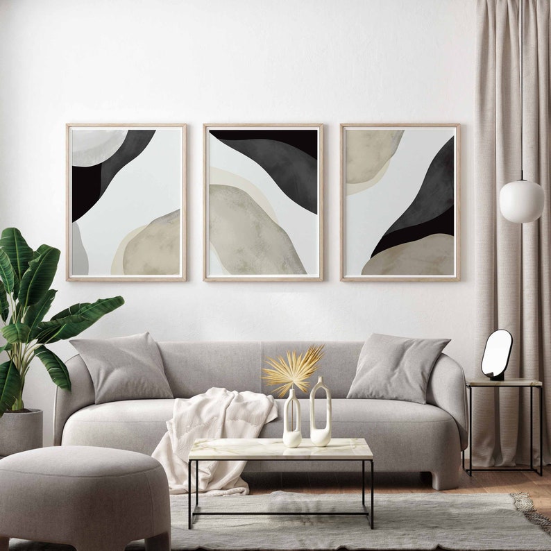 Buy Minimal Simple Modern Gallery Wall Art Set of 3 Abstract Art Online ...