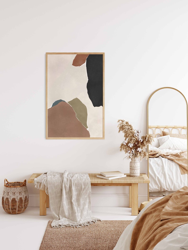 Modern Neutral Abstract Printable Wall Art Set of 3 Earth - Etsy