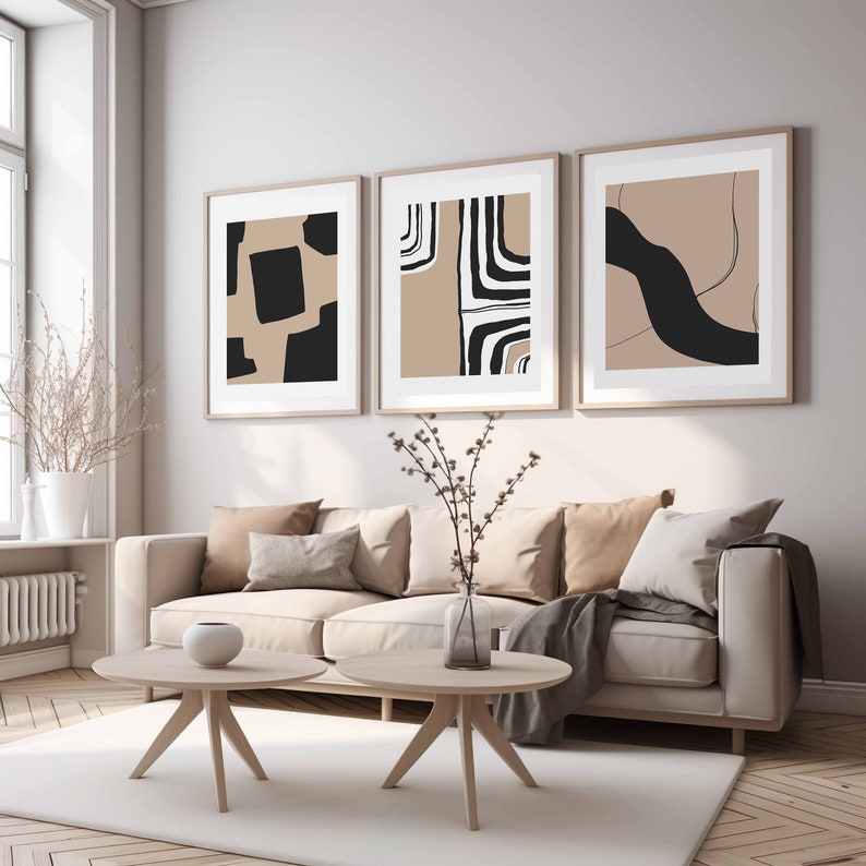 Boho Decor Set of 3 Prints Boho Wall Decor Download Mid Century Modern ...