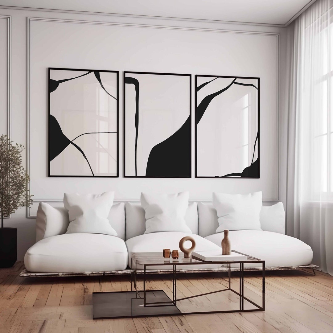 Bedroom Wall Art Black and White Wall Art 3 Piece Art Prints Abstract