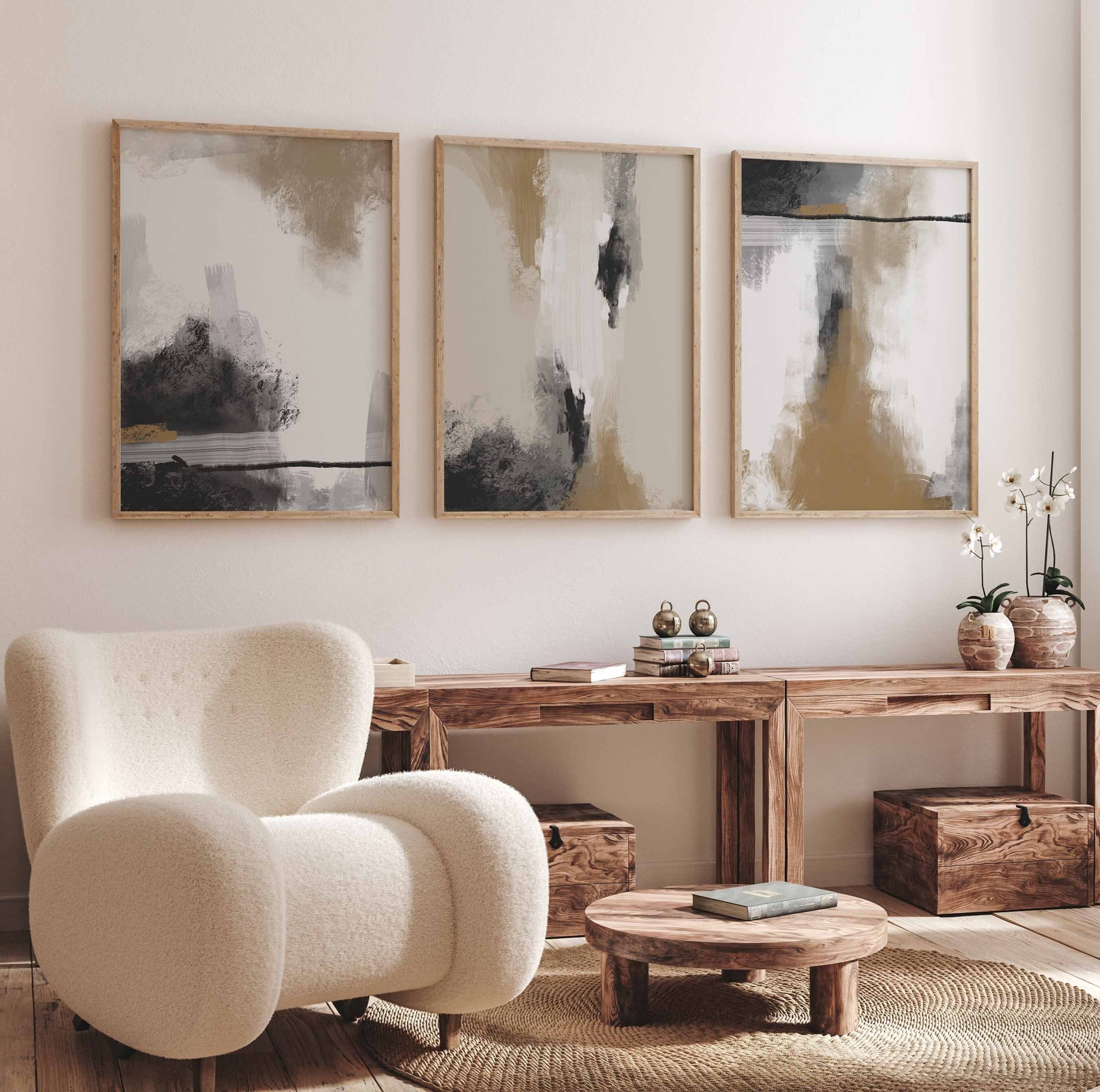 Modern Simple Neutral Gallery Wall Art Set of 3 Pastel Nordic Prints ...