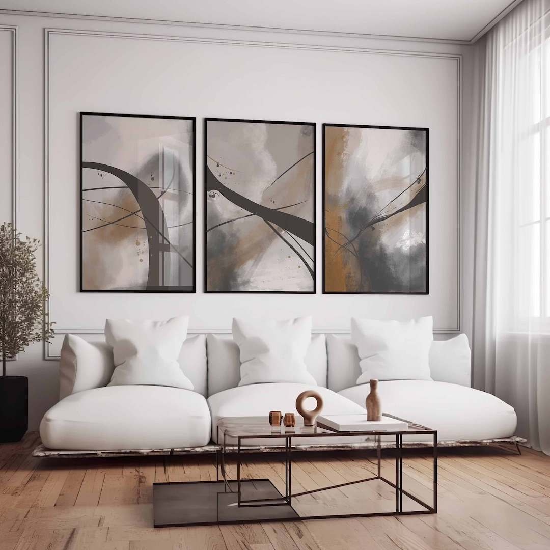Modern Neutral Art Gallery Wall Art Set of 3 Farmhouse Prints Bedroom ...