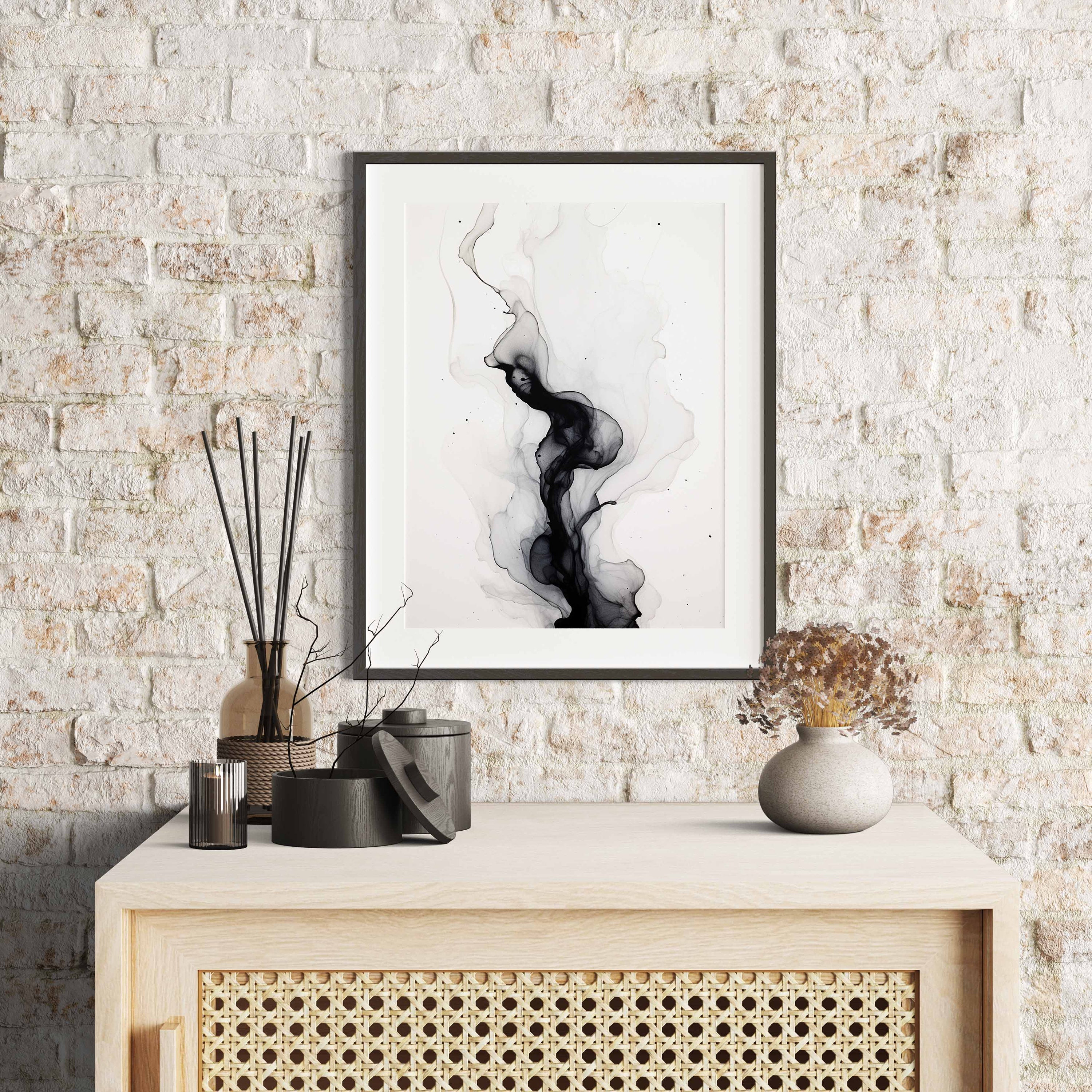 Modern Simple Minimal Gallery Wall Art Set of 3 Black and White Simple ...