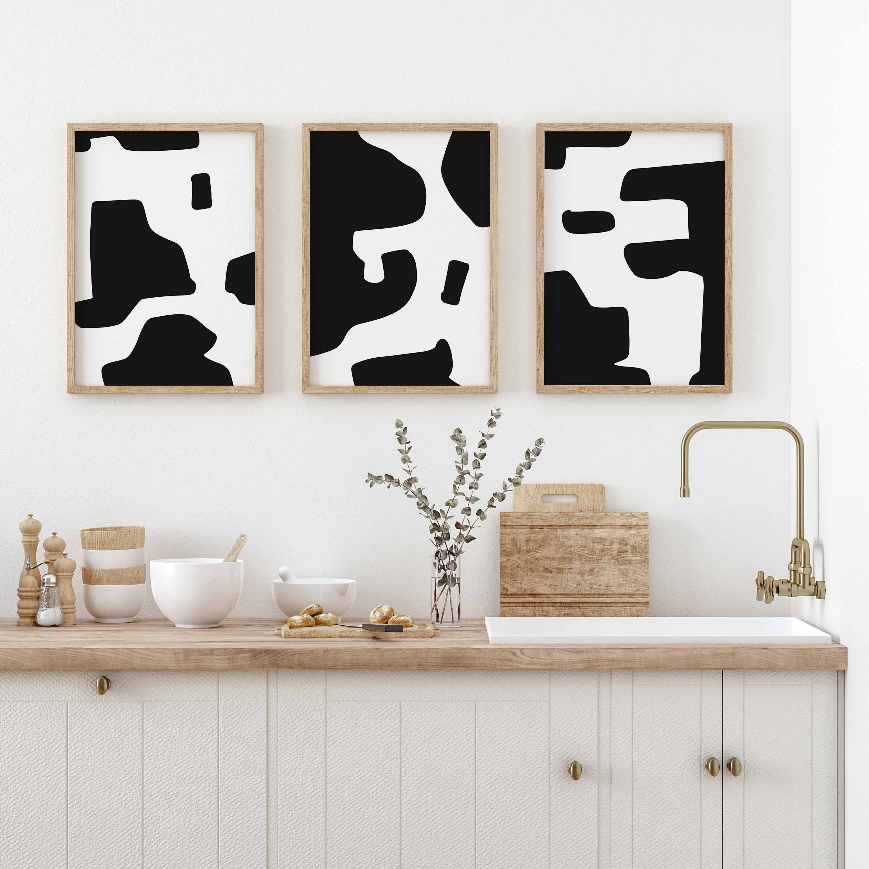 Minimalist Modern Gallery Wall Art Set of 3 Black and White Prints ...