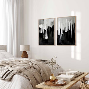 Bedroom Wall Art, Black and White Wall Art, 2 Piece Art Prints ...