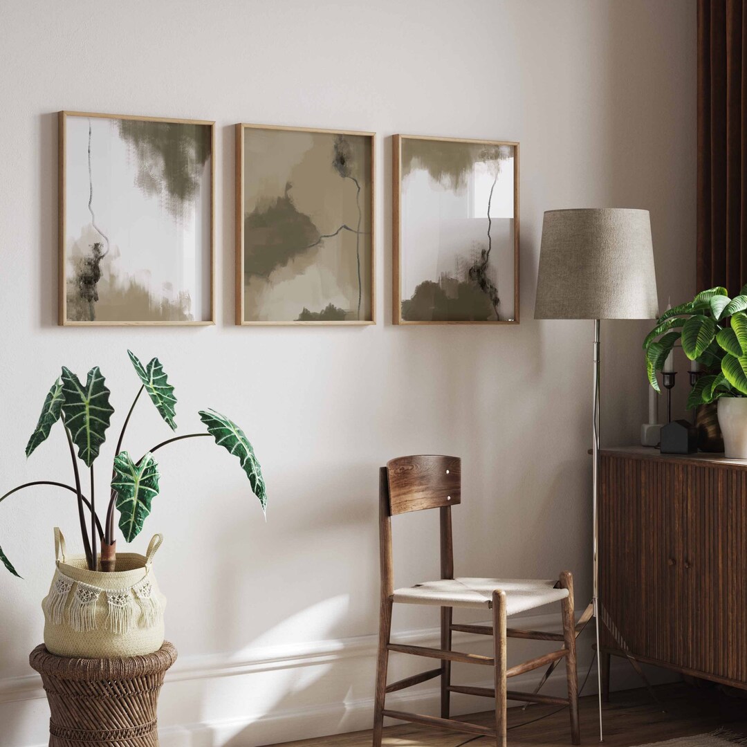 Neutral Abstract Wall Art Gallery Wall Art Set of 3 Nordic Prints ...