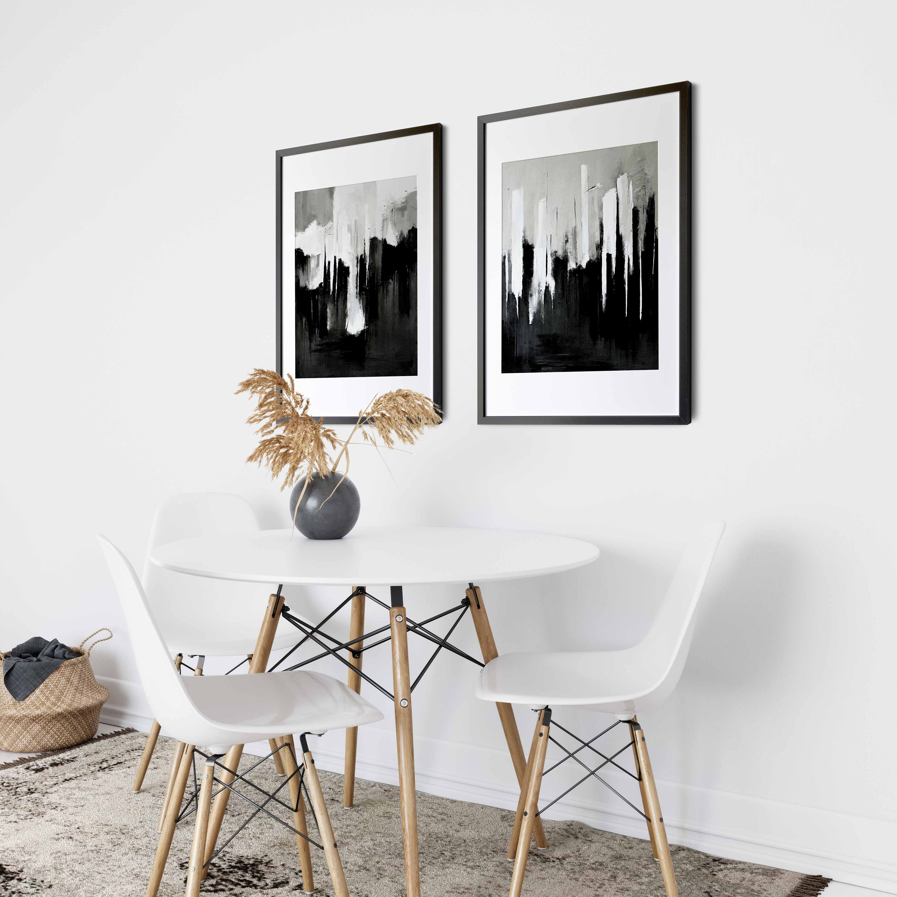 Bedroom Wall Art, Black and White Wall Art, 2 Piece Art Prints ...