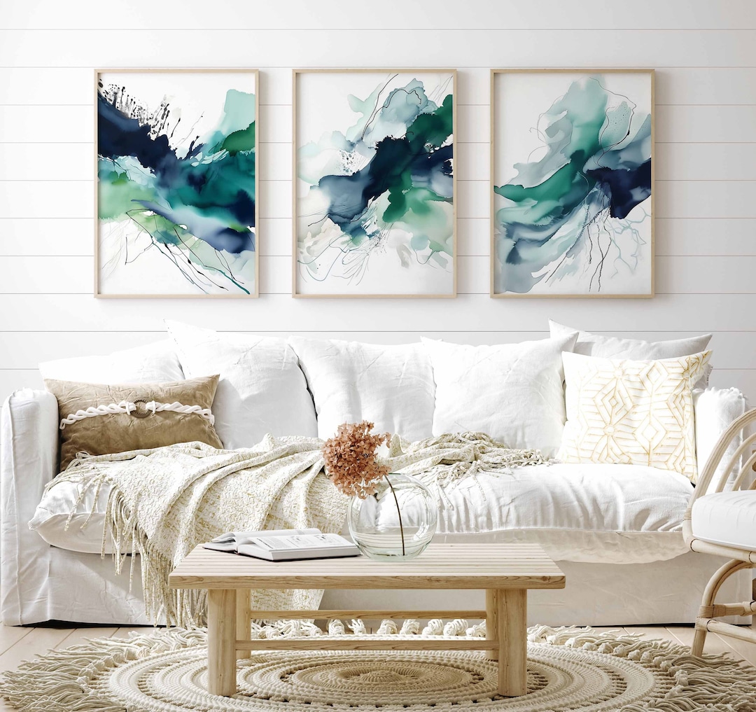 Minimalist Watercolor Prints Set of 3 Digital Prints Living Room Art ...