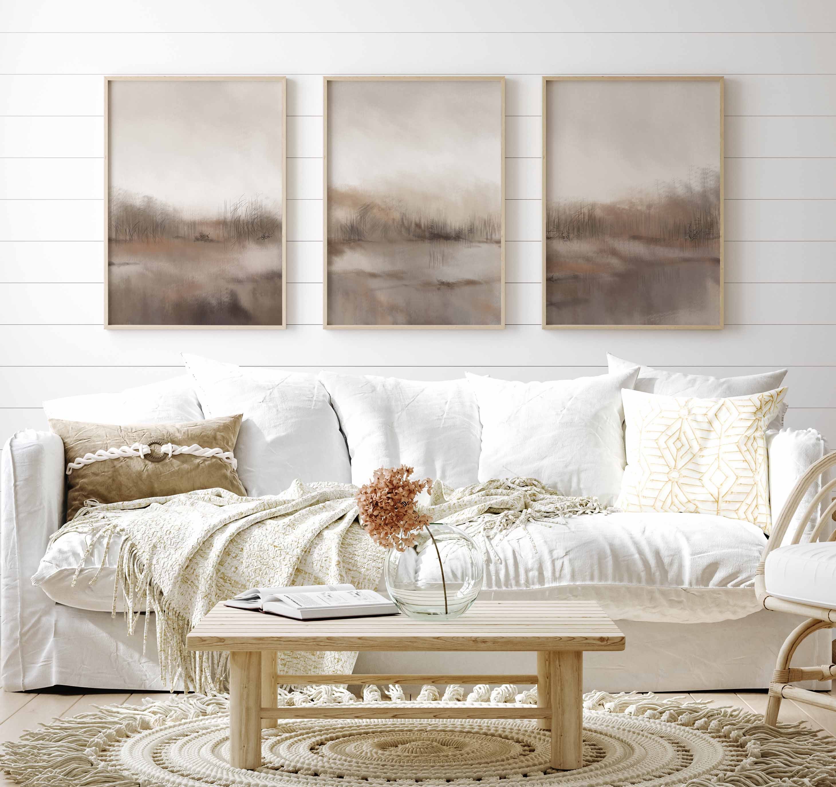 Modern Minimal Gallery Wall Art Set of 3 Abstract Art Neutral Prints ...