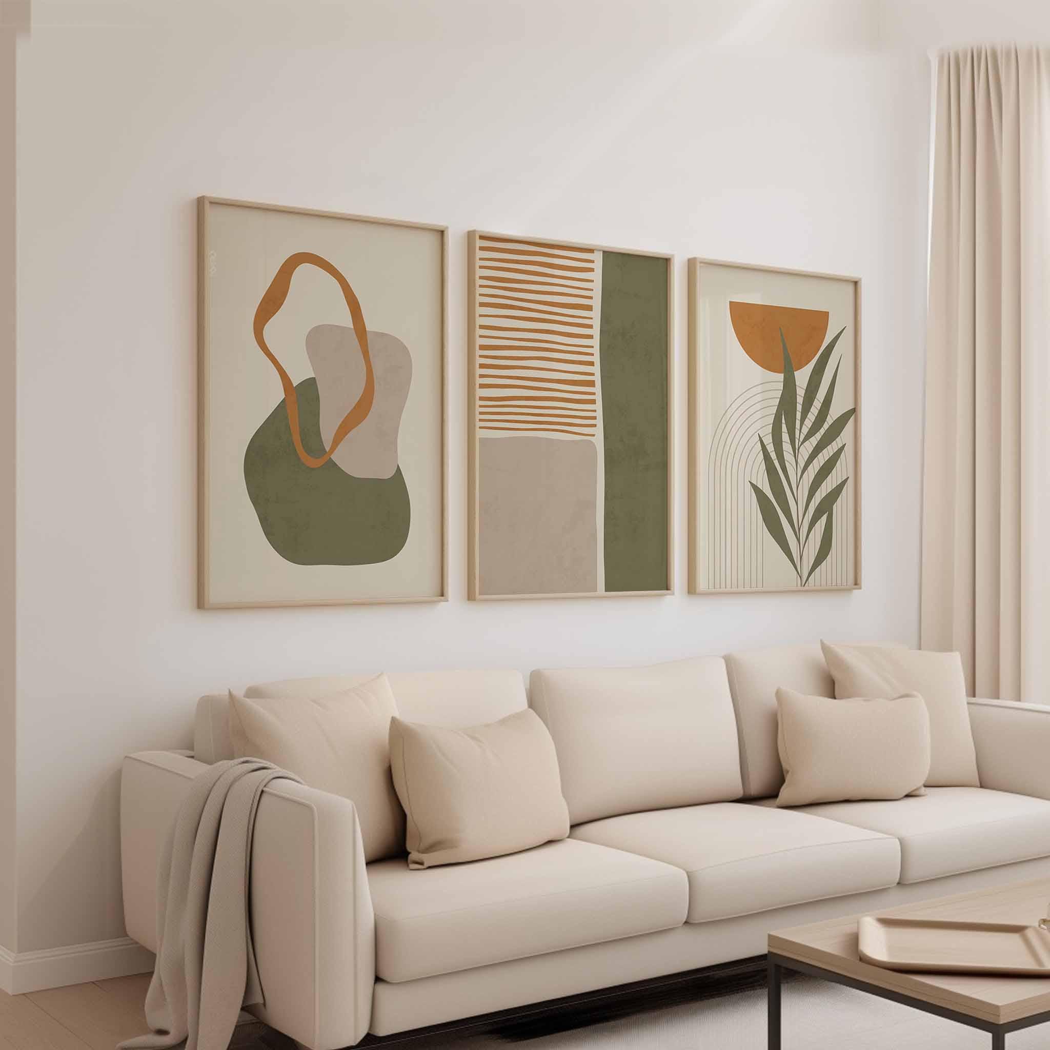 Set of 3 Printable Wall Art Modern Farmhouse Decor Neutral Wall 