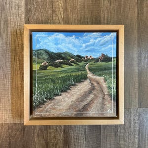 8x8 South Valley Park Colorado Acrylic Painting - FRAMED ORIGINAL