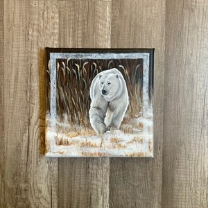 8x8 Polar Bear 1 Acrylic Painting