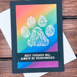 Rainbow Bridge - Haustier Sympathy Card, Haustier Verlust Karte, Hund Sympathie, Katze Sympathie, Regenbogen Pfote Print